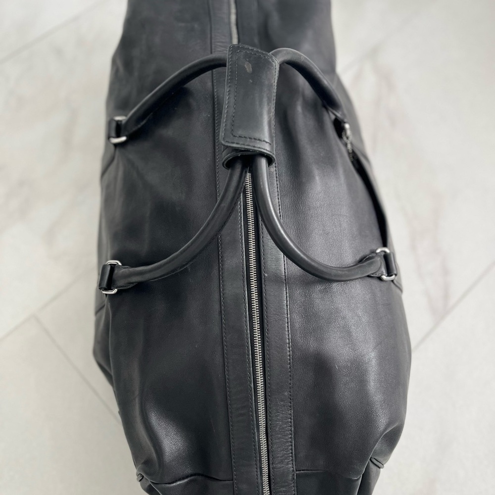 Large Coach Black Leather Voyager Duffle Bag - Internal Pockets, Great Condition - Picture 3 of 12